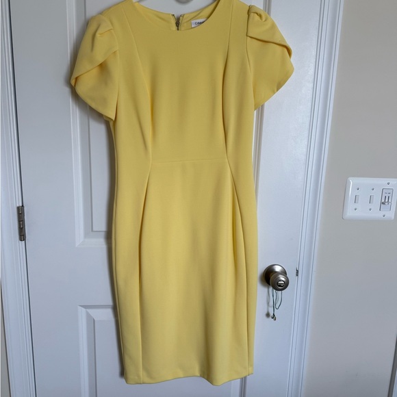 Calvin Klein Sunny Yellow Midi Dress - Picture 1 of 2